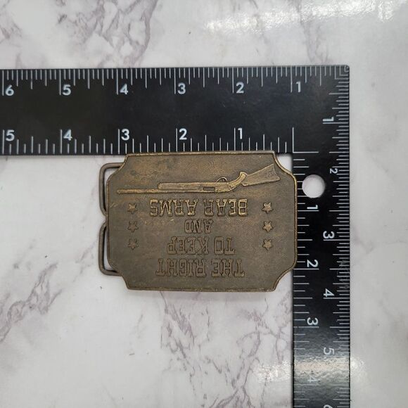 Vintage Belt Buckle 2nd Amendment The Right to Keep and Bear Arms American - Picture 3 of 5